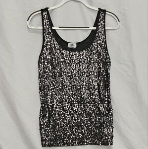 Charcoal Sleeveless Sequin Top
